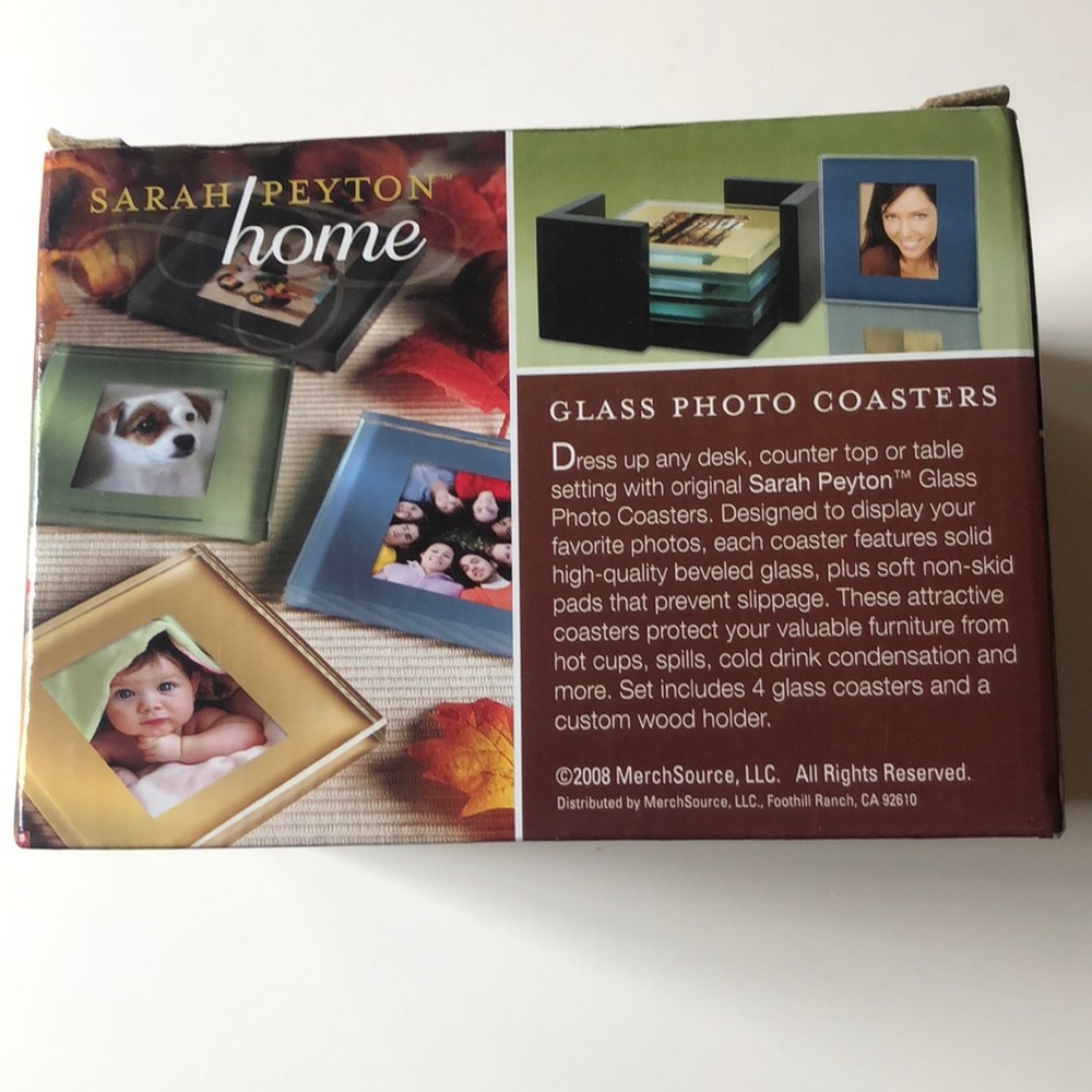Sarah Peyton Home Solid Glass Photo Coasters